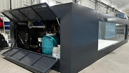 Polypropylen-Schwimmbecken (6,5 m x 2,5 m) mit 4 m großem Fenster